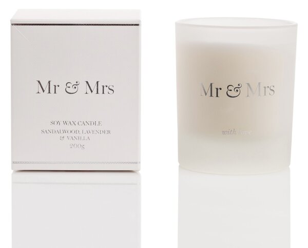 Amore Sandalwood Mr and Mrs Candle White