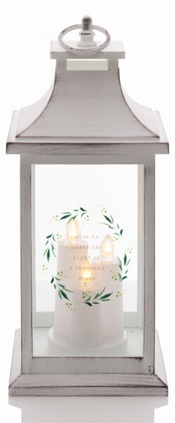 Love Story Kiss Me LED Lantern White