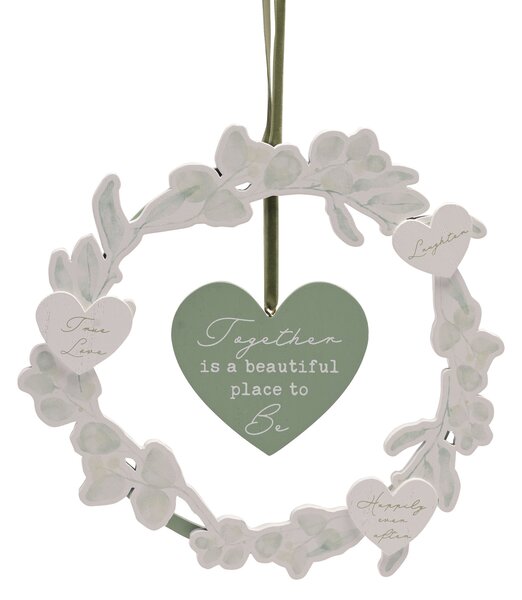 Love Story Together is a Beautiful Place To Be Hanging Ornament White