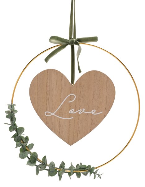 Love Story Love Hoop Hanging Ornament Brown