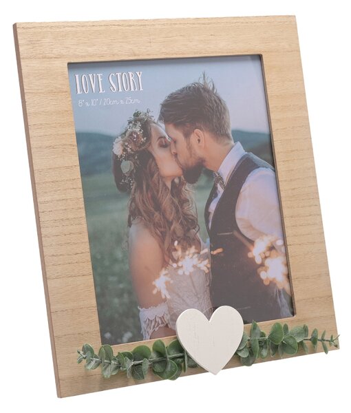 Love Story Rustic Photo Frame Brown