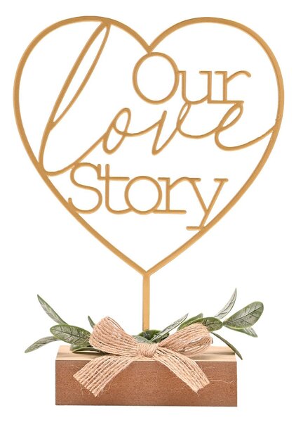 Love Story Heart Our Love Story Ornament Gold