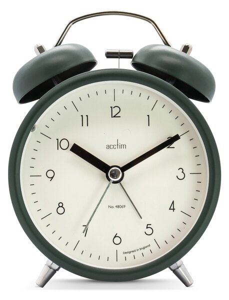 Acctim Aksel Analogue Alarm Clock Dark Green