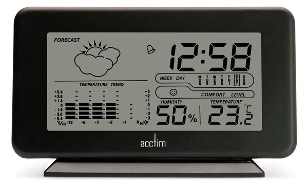 Acctim Vega Weather Station Alarm Clock Black