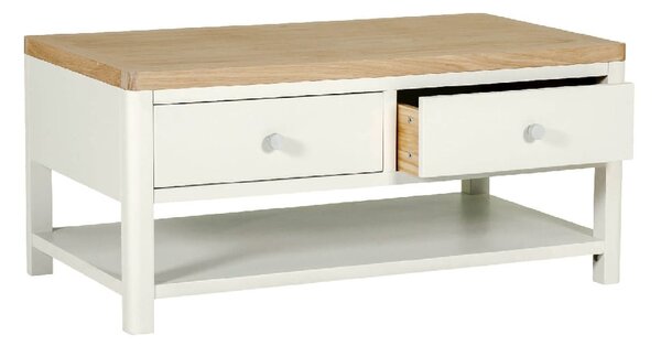 Folsom Wooden Coffee Table With 2 Drawers In Natural