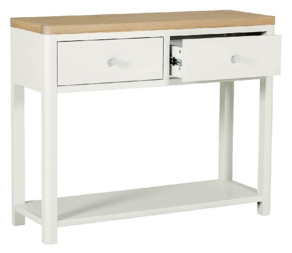 Folsom Wooden Console Table With 2 Drawers In Natural