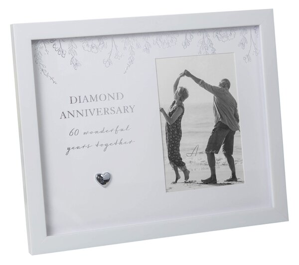 Amore Diamond Wedding Anniversary Photo Frame White