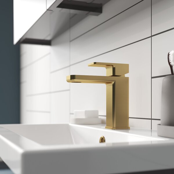 Windon Mono Basin Mixer Tap with Push Button Waste Brass