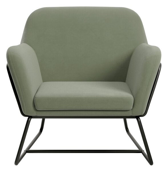 Charles Metal Leg Velvet Occasional Chair Sage (Green)