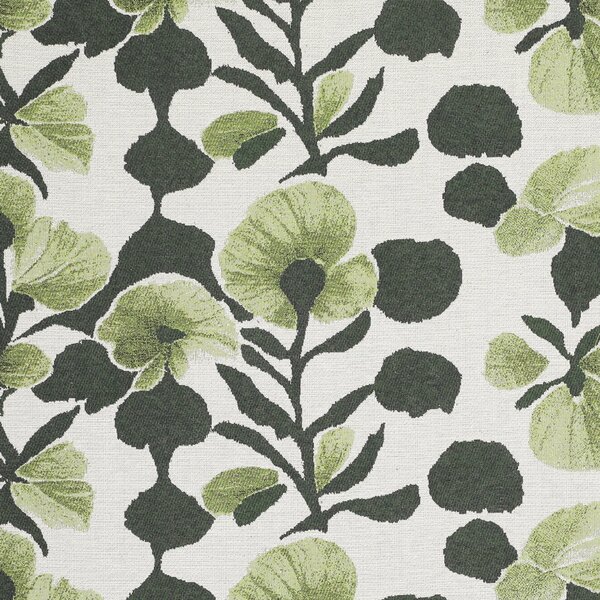 Linda Barker Evergreen Flower Woven Fabric Green