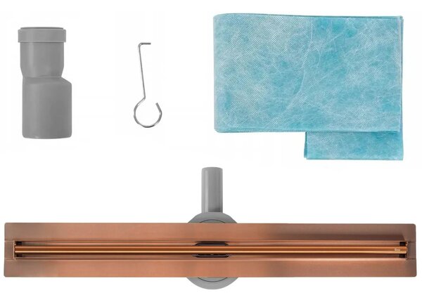 Linear drainage REA Neox Slim pro Brushed Copper 70