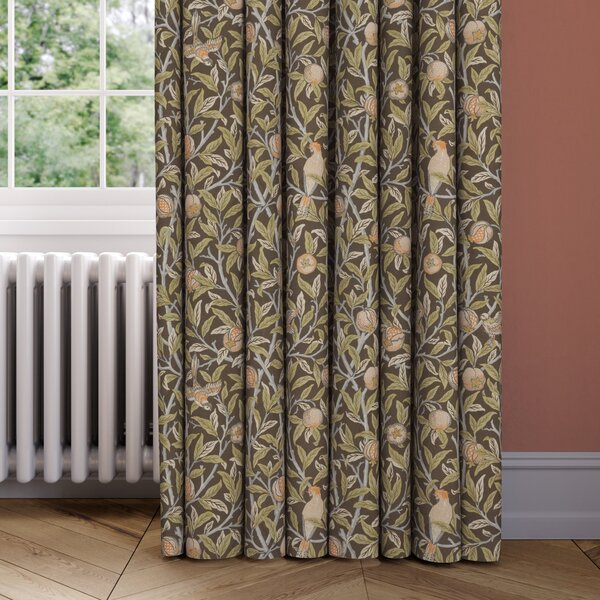Bird & Pomegranate Made to Measure Curtains Brown/Green