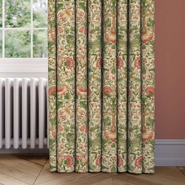 William Morris At Home Lodden Made to Measure Curtains Green/Pink