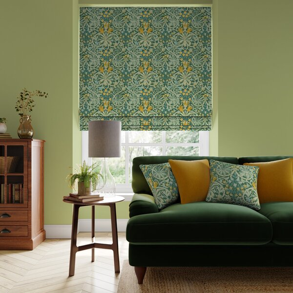 William Morris At Home Woodland Weeds Made To Measure Roman Blind Green/Yellow
