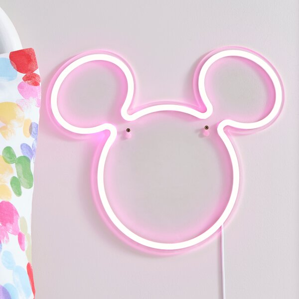 Mickey Mouse Neon Pink Wall Light Pink
