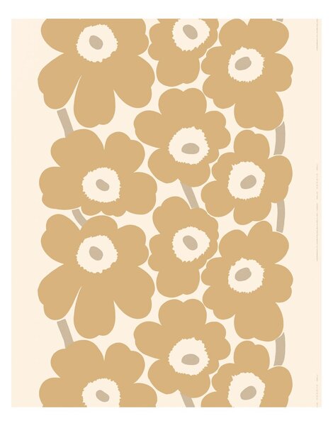 Marimekko Unikko satin fabric Beige