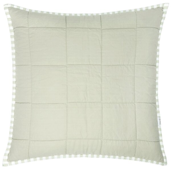 Yard Hebden Stripe Cotton 55cm x 55cm Filled Cushion Eucalyptus Bay Green