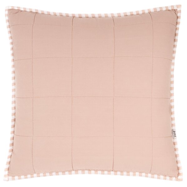 Yard Hebden Stripe Cotton 55cm x 55cm Filled Cushion Blush Cotta