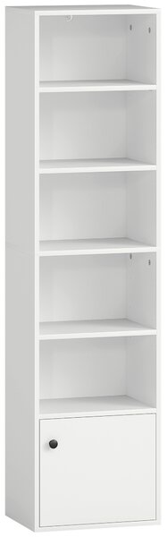 HOMCOM 6-Tier 156 cm Tall Bookcase - White
