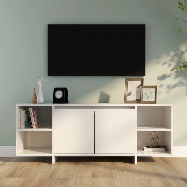 TV Cabinet High Gloss White 130x35x50 cm Engineered Wood