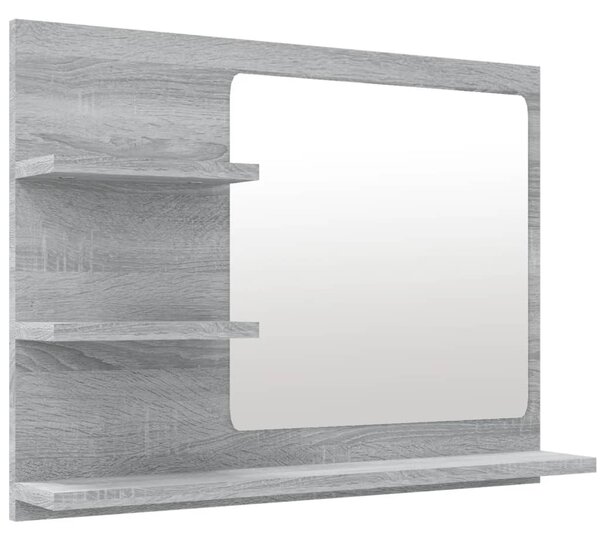 Bathroom Mirror Grey Sonoma 60x10.5x45 cm Engineered Wood