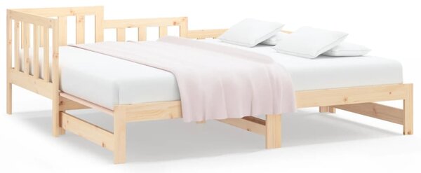 Pull-out Day Bed without Mattress 2x(80x200) cm Solid Wood Pine