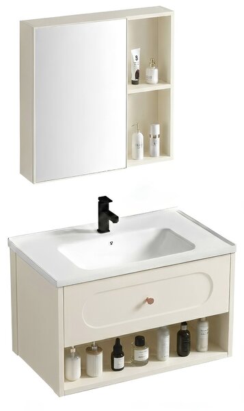 Bathroom furniture set with washbasin River 60cm Creme