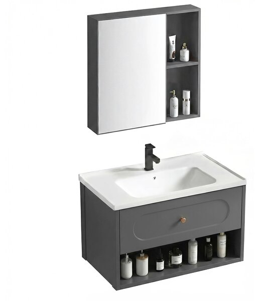 Bathroom furniture set with washbasin River 60cm Grey