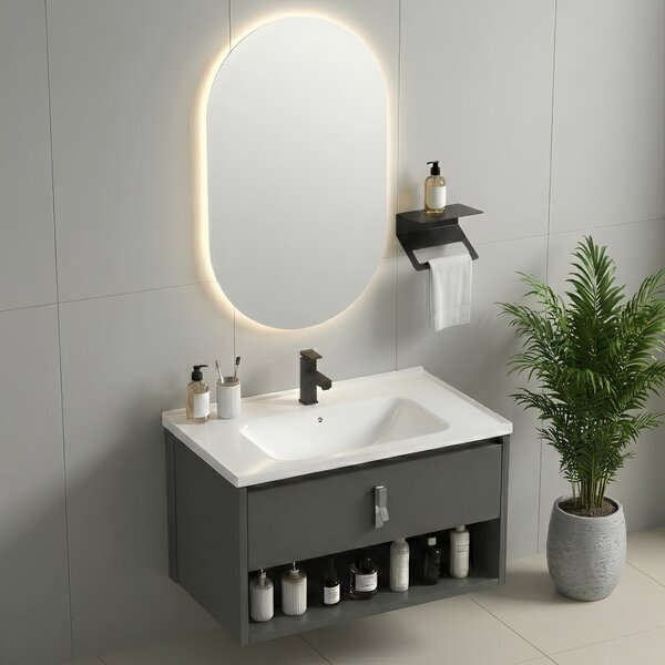 Bathroom furniture set with washbasin Toledo 60cm Grey