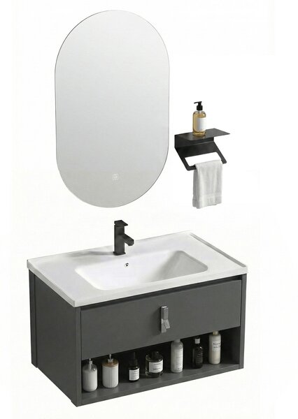 Bathroom furniture set with washbasin Toledo 60cm Grey