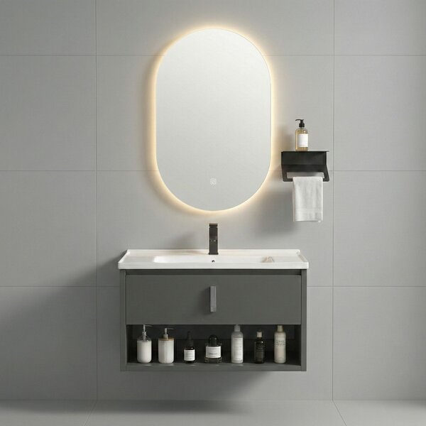 Bathroom furniture set with washbasin Toledo 60cm Grey