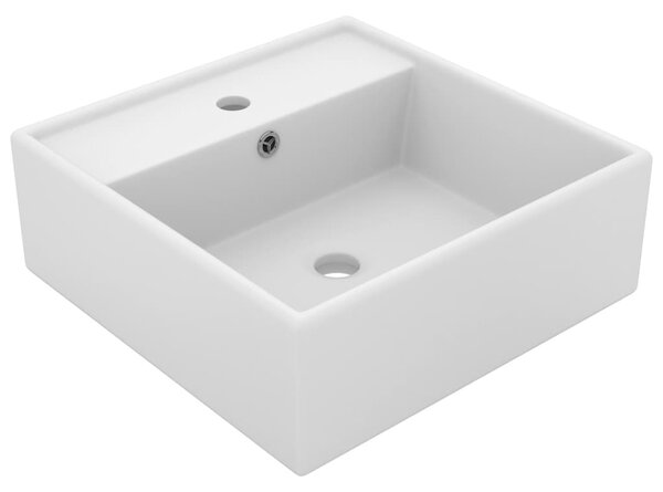 Luxury Basin Overflow Square Matt White 41x41 cm Ceramic