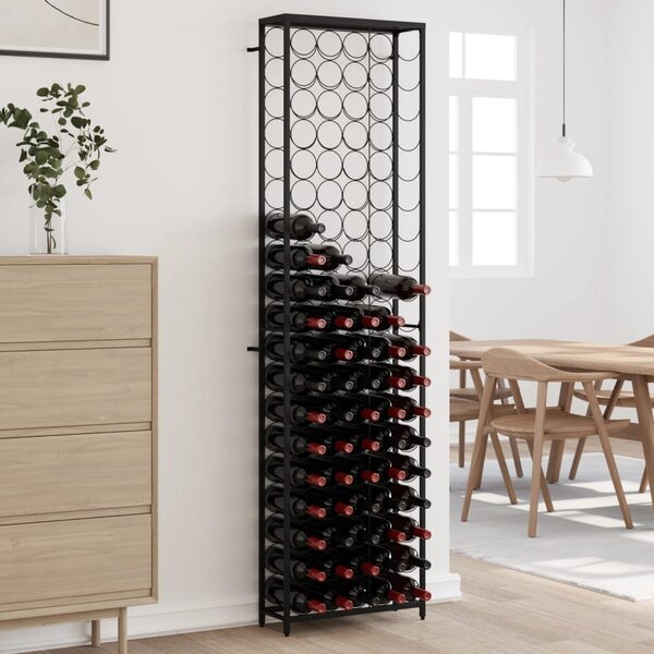 Wine Rack for 95 Bottles Black 54x18x200 cm Wrought Iron