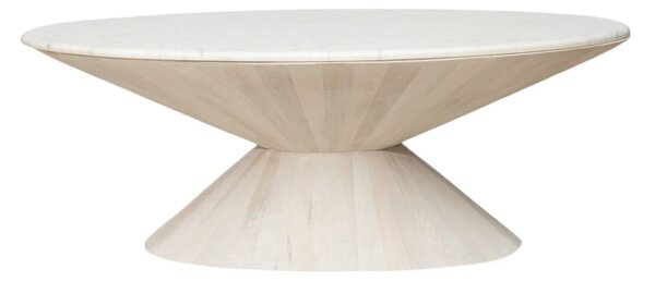 Side table Romimex White Golden 122 x 45 x 69 cm Cone-shaped