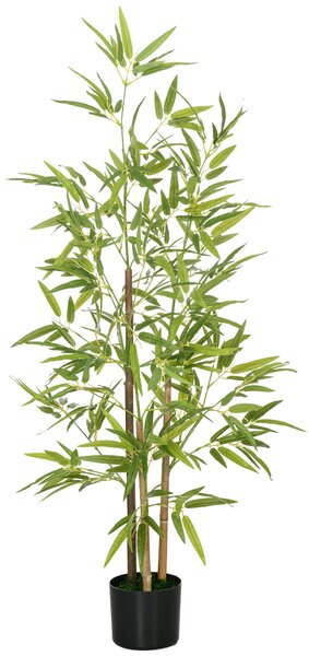 HOMCOM Artificial Plant Bamboo Artificial Tree Height 120 cm with Pot for Home Indoor Decor