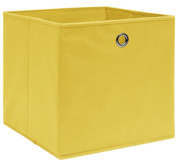 Storage Boxes 4 pcs Yellow 32x32x32 cm Fabric