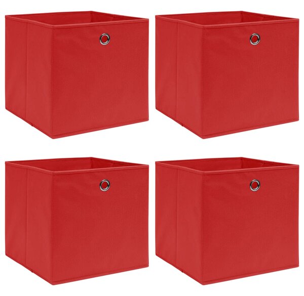 Storage Boxes 4 pcs Red 32x32x32 cm Fabric