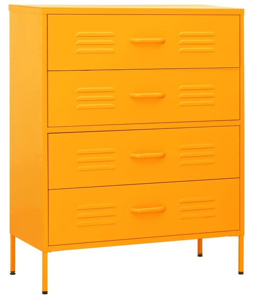 Chest of Drawers Mustard Yellow 80x35x101.5 cm Steel