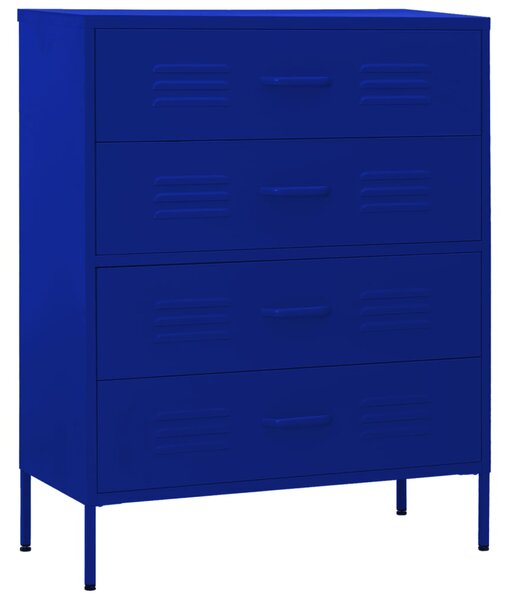 Chest of Drawers Navy Blue 80x35x101.5 cm Steel