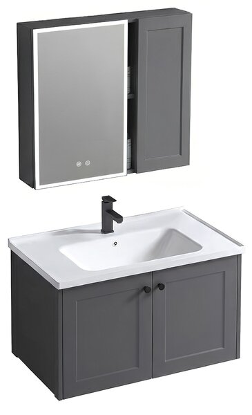 Bathroom furniture set with washbasin Monti 60cm Grey