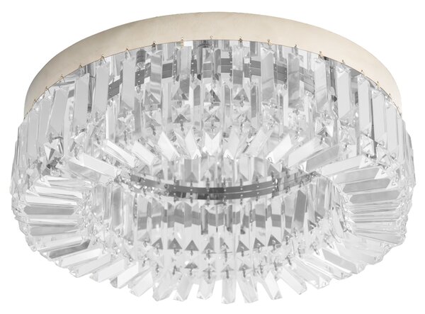HOMCOM Modern Crystal Ceiling Lamp, Chandelier Ceiling Light for Living Room, Bedroom, Dining Room, Hall, Silver Aosom UK