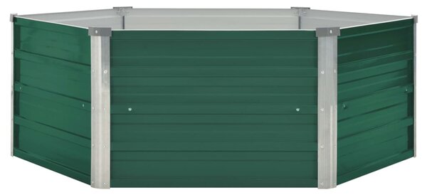 Raised Garden Bed 129x129x46 cm Galvanised Steel Green