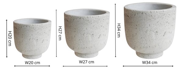 Ivyline Set of 3 Seattle Plant Pots