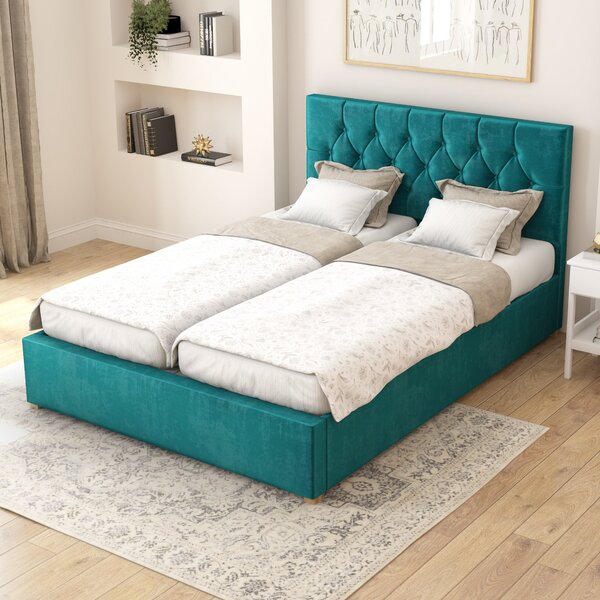 Olivier Plush Velvet Adjustable Bed Emerald Velvet