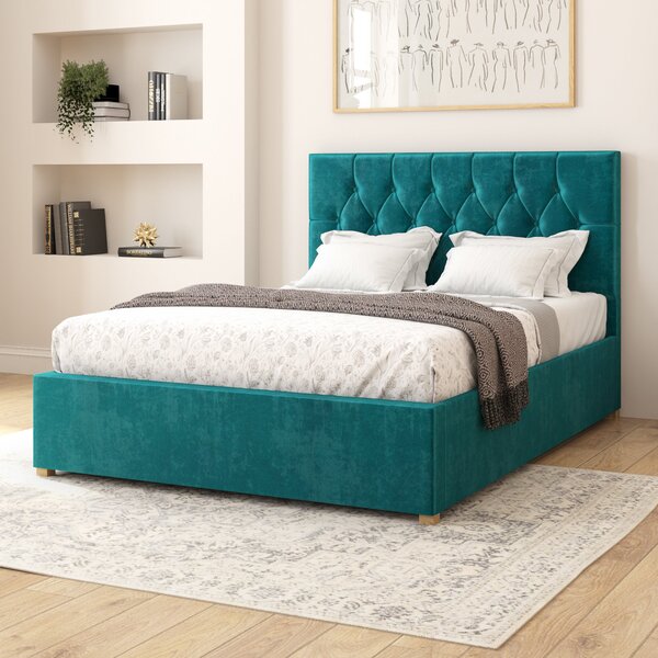 Olivier Plush Velvet Adjustable Bed Emerald Velvet