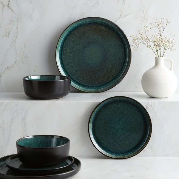 Reactive Green 12 Piece Dinner Set Green