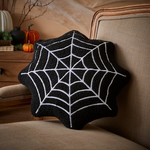 Web Shaped Cushion Black and white