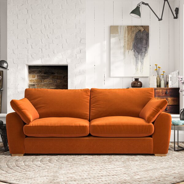 Madison Large 3 Seater Sofa House Velvet Ginger