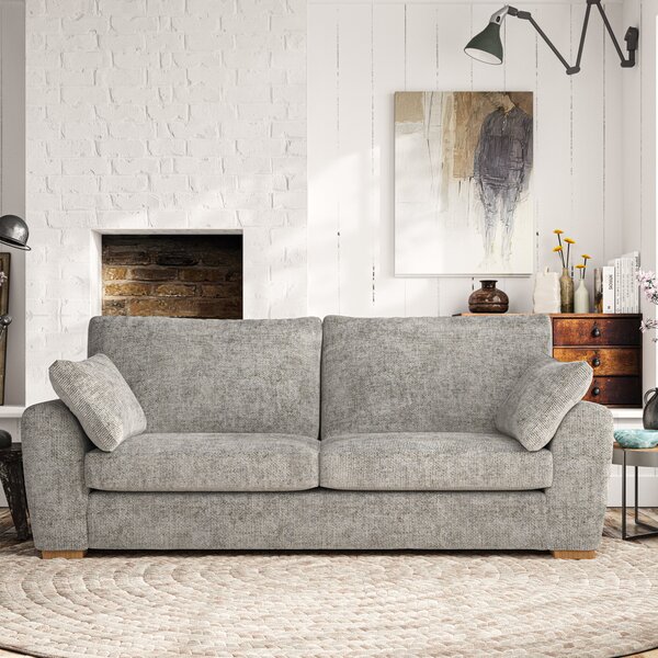 Madison Large 3 Seater Sofa Chunky Chenille Silver