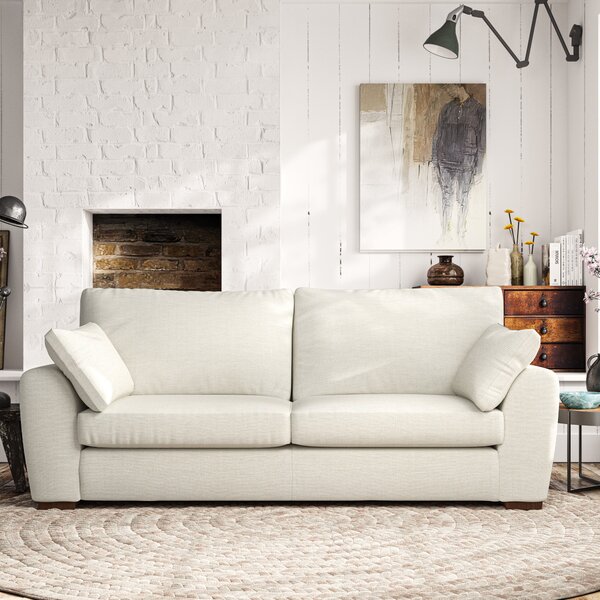 Madison Large 3 Seater Sofa Chunky Tonal Weave Ivory